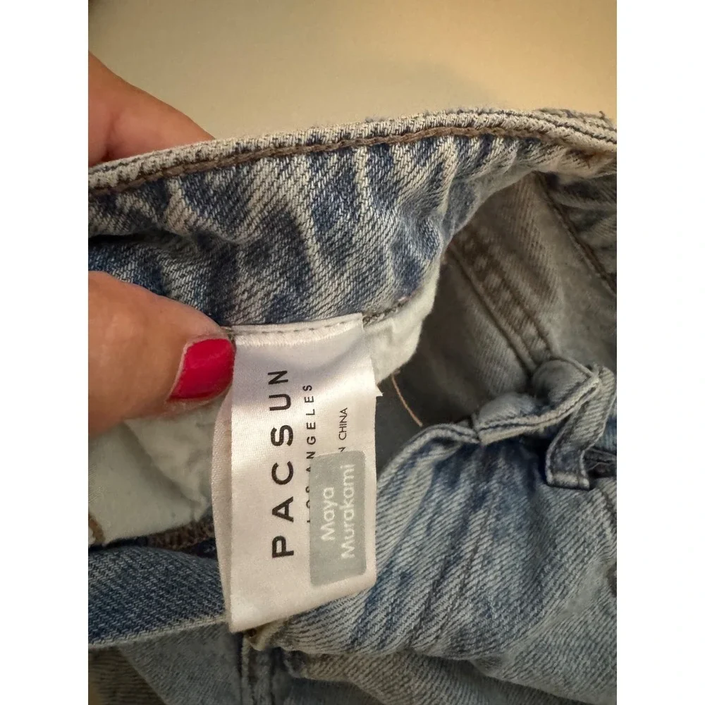 Pac Sun Los Maya Micro Mini Shorts Womens 6 Distressed Low Rise Festival Y2K